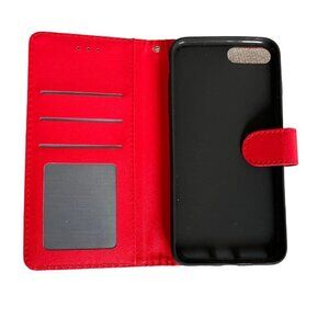Apple iPhone 7 Plus / 8 Plus - Magnetic Wallet Card Holder Flip Stand Case Red